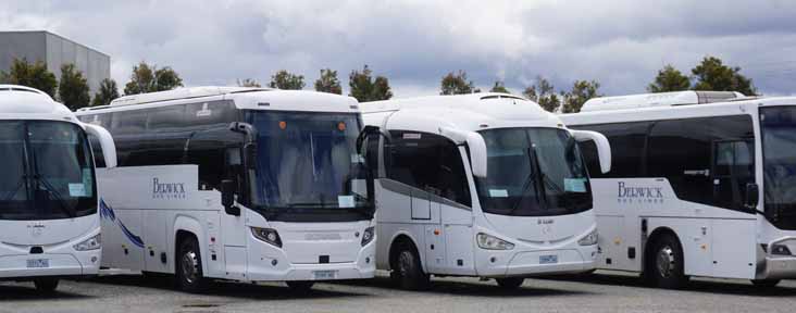 Berwick Mercedes OH1830 Irizar i6 2 & 7, Scania K360CB Higer Touring A80T 20 and Volgren Endura 12